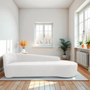 Ver imagem 1 de Recamier Curvo Orgânico 180cm 3 Lugares Lado Direito para Sala Estar Bouclé Paris