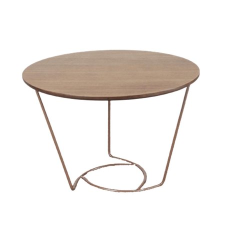 Mesa Centro Lótus Menor Tampo Amêndoa Estrutura Ferro Cobre 60cm - 69863