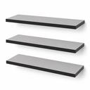 Ver imagem 2 de Kit 3 Prateleiras MDF 60x20cm Flutuantes Cinza Suporte Invisível