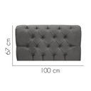 Ver imagem 2 de Painel Cabeceira Estofada Paris 100cm Cama Box Solteiro Corino Cinza Escuro- Mabe Magazine