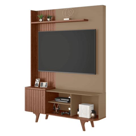 Home para Sala Estar Corumbau Rack com Painel para Tv até 55:fendi/freijo
