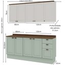 Ver imagem 2 de Armário de Cozinha Compacta Modulada 2,0m 9 Peças Iluminata Genialflex
