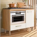 Ver imagem 2 de Balcão Cozinha para Cooktop 105cm com 1 Porta e 1 Gaveta Freijo/off White