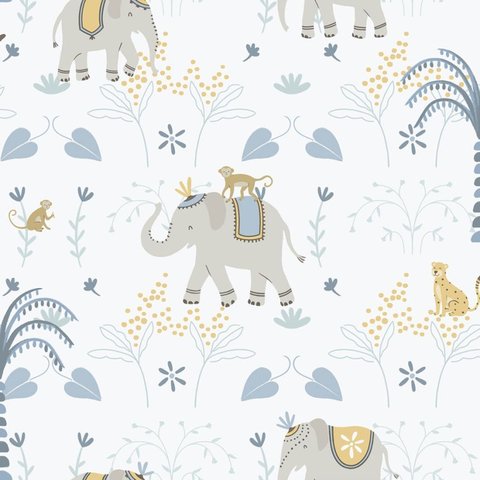 Papel de Parede Enzo Elefante Azul 285-2