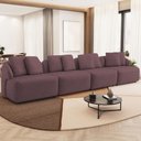 Ver imagem 1 de Sofá 4 Lugares para Sala de Estar Living 308cm Arlo F04 Veludo Lilás Tc-12014 - Lyam Decor