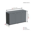 Ver imagem 3 de Armário para Escritório 3 Portas com Chave 121.5cm PE40 Cinza