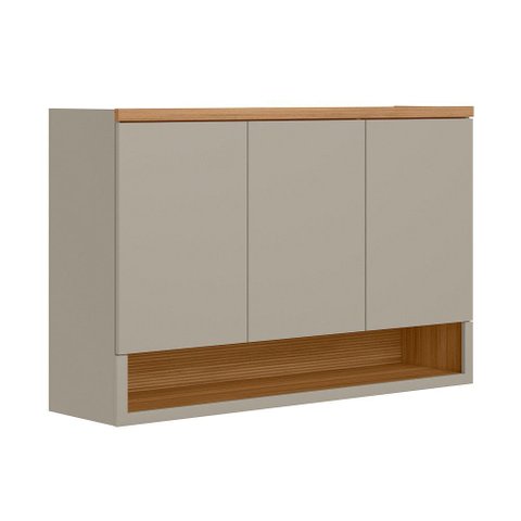 Armário Aéreo 3 Portas 1 Nicho 120cm Allure Linea Brasil