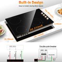 Ver imagem 7 de Cooktop Elétrico Amzchef 30" com 4 Bocas e Controle de Botão (preto)