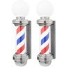 2 Barber Pole Poste Barbearia Giratório Iluminado 65cm com Globo Barbeiro Colorido Megan Cb65 - 1