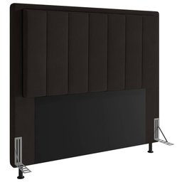 Cabeceira Cama Box Queen Veneza 160 Cm Suede MV Estofados Preto - 1