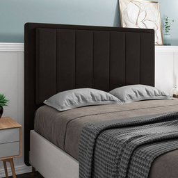 Cabeceira Cama Box Queen Veneza 160 Cm Suede MV Estofados Preto - 2