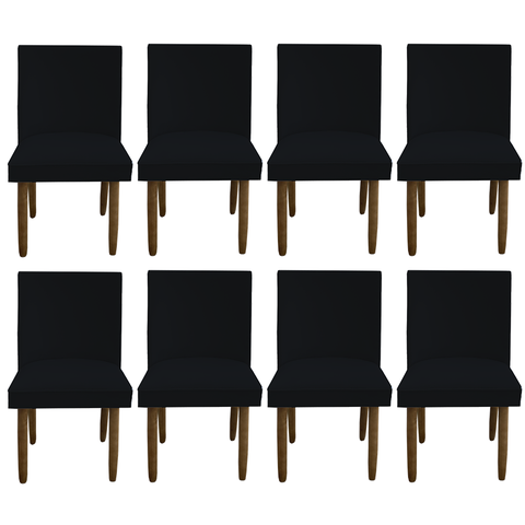 Kit 08 Cadeiras Para Sala De Jantar Tóquio Pés palito Suede Preto - D'Classe Decor