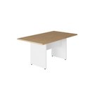 Ver imagem 2 de Mesa Reunião Escritório 160cm X 80cm Mac Br Pé Painel F5 Cor:macadâmia com Branco