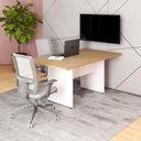 Ver imagem 1 de Mesa Reunião Escritório 160cm X 80cm Mac Br Pé Painel F5 Cor:macadâmia com Branco