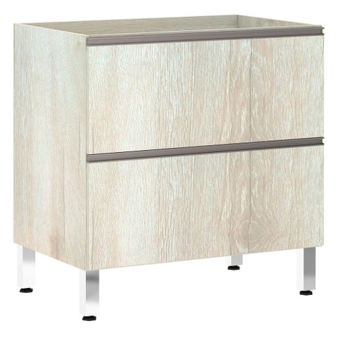 Balcão de Cozinha sem Tampo 80cm Misto 1 Porta Basculante e 1 Gavetão Luci Luciane Móveis