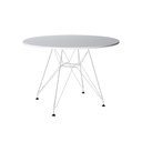 Ver imagem 3 de Mesa de Jantar Eames Eiffel Redonda Branca 90cm com 4 Poltronas Brancas Ferro Branco
