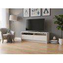 Ver imagem 2 de Rack Elos de Luxo para Sala Tv Diversas Polegadas Moderna Compacta 2 Gavetas 2 Nichos - Off White