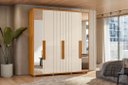 Ver imagem 1 de Guarda Roupa Portinari C/espelho Mdf-6 Portas de Abrir C/amortecimento-4 Gavetas C/ Corrediças Teles