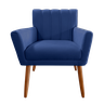 Poltrona Cecília para Sala Conforto e Estilo Azul Visammer - 2