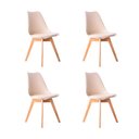 Ver imagem 1 de Kit 04 Cadeiras Leda Eames Jantar Cozinha com Assento Estofado Creme