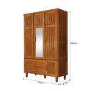Ver imagem 5 de Guarda Roupa em Madeira Maciça 3 Portas 1 Porta com Espelho Imperatriz Castanho