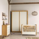 Ver imagem 2 de Dormitório Tutto 2 Portas, Cômoda, Berço Off White/freijó com Capitonê, Colchão Supreme e
