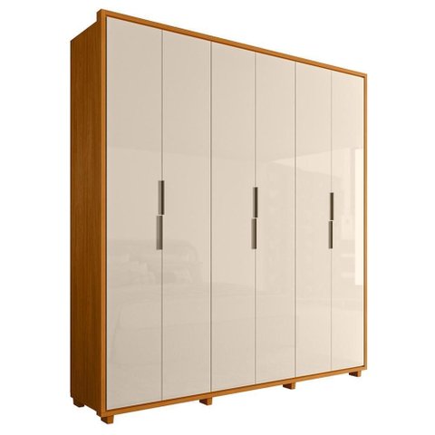Guarda Roupa Casal Matisse 6 Portas Cinamomo/off White - Madetec