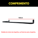 Ver imagem 4 de Arara 1m Organização Loja Closet Fixação de Parede + Cabideiro Rt 40cm para Roupas 10 Cabides Preto