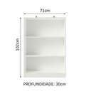 Ver imagem 3 de Estante Livreiro Madesa 6907 com 3 Nichos Branco Cor:Branco