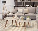 Ver imagem 1 de Kit Mesa de Centro com 2 Mesinhas para Sala Ísis - Off White