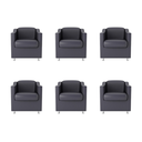 Ver imagem 1 de Kit 6 Poltronas Bia Decorativa Reforçada Recepção Clinica Salão Sala de Estar Courino:cinza