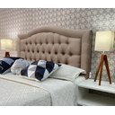 Ver imagem 1 de Cabeceira Cama King Capitone Sophia Provençal Linho Bege 120 Rbl