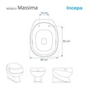Ver imagem 3 de Tampa de Vaso Sanitário com Amortecedor Massima Biscuit (Bege Claro) para bacia Incepa