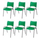Ver imagem 1 de Cadeira Iso Base Cinza Escola, Escritório Verde Kit 6 Un