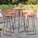 Ver imagem 2 de Kit 04 Banquetas Altas Cozinha Sala De Jantar Estrutura Em Aço Mahal D01 Peroba Rosa - Lyam Decor