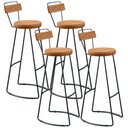 Ver imagem 1 de Kit 04 Banquetas Altas Cozinha Sala De Jantar Estrutura Em Aço Mahal D01 Peroba Rosa - Lyam Decor