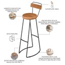 Ver imagem 5 de Kit 04 Banquetas Altas Cozinha Sala De Jantar Estrutura Em Aço Mahal D01 Peroba Rosa - Lyam Decor