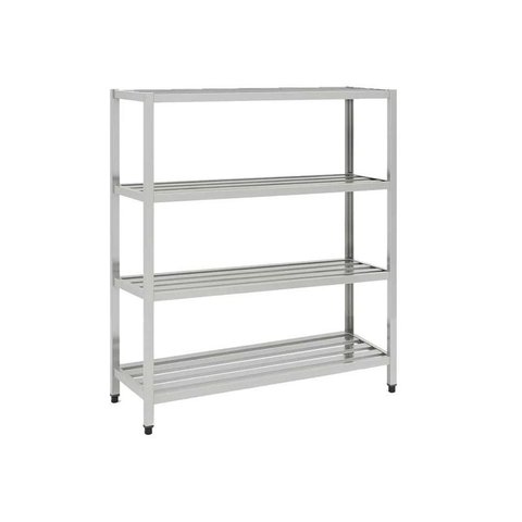 Estante de Inox Gradeada 4 Planos 120x42x155cm Frneg12