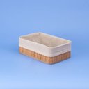 Ver imagem 2 de Cesto Retangular de Bambu com Forro 33cm - Oikos