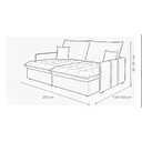 Ver imagem 5 de Sofá-cama Vj Estofados Slim 3 Lugares Reclinável Bege Linho Bege