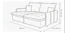 Ver imagem 5 de Sofá-cama Vj Estofados Slim 3 Lugares Reclinável Bege Linho Bege
