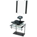 Ver imagem 1 de Gabinete de Vidro 40cm para Banheiro Cuba Chanfrada Preto - Dahora