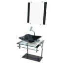Ver imagem 2 de Gabinete de Vidro 40cm para Banheiro Cuba Chanfrada Preto - Dahora