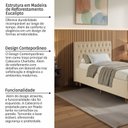 Ver imagem 6 de Cabeceira em Madeira Maciça Estofada com Botões Capitonê Solteiro Charlotte Espresso Móveis