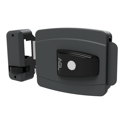 Fechadura Mini Agl 42mm Simp 12V Intern C Botão Cinza Agl