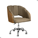 Ver imagem 1 de Cadeira Poltrona Nicole Pés Rodinhas Com Regulagem de Altura Linho Tabaco