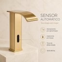 Ver imagem 7 de Torneira de Banheiro Sensor Automático New York Dourada Aço Inox Goldenx