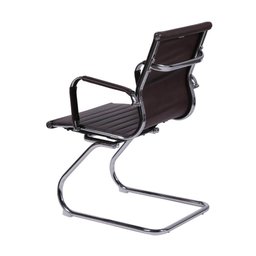 Conjunto de Cadeiras Office Esteirinha Baixa 2 Peças Base Fixa Marrom - 2