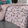 Edredom Solteiro Portallar Estampado Misto Juju Rosa - 3