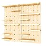 Kit 4x Prateleira Painel Pegboard Madeira 40x40cm Moai - 1